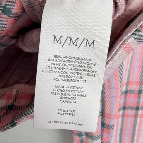 CAbi Playdate Crop Jacket + Pant Set Plaid Cheer Pink M Coquette Preppy Spring - Picture 15 of 16